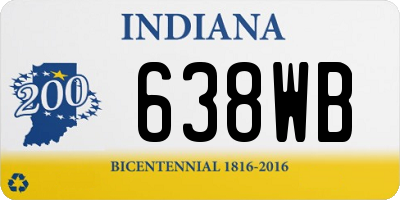 IN license plate 638WB
