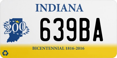 IN license plate 639BA