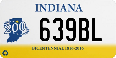 IN license plate 639BL