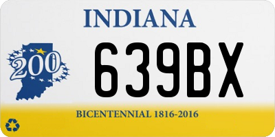 IN license plate 639BX