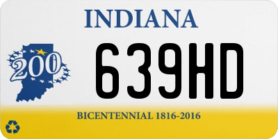 IN license plate 639HD