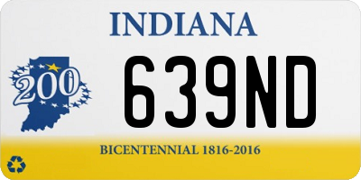 IN license plate 639ND