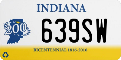 IN license plate 639SW