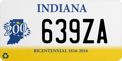 IN license plate 639ZA