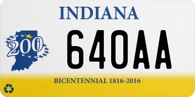 IN license plate 640AA