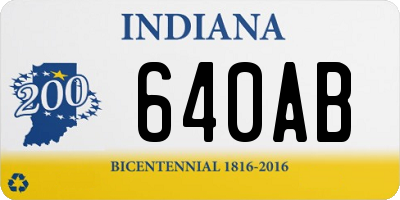 IN license plate 640AB