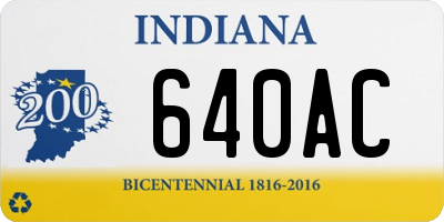 IN license plate 640AC