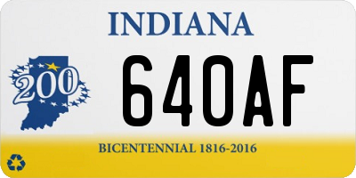 IN license plate 640AF