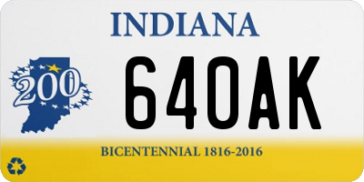 IN license plate 640AK