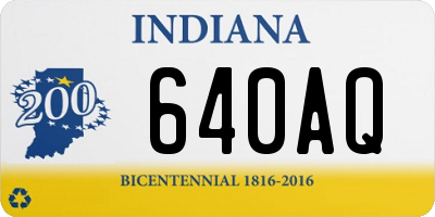 IN license plate 640AQ