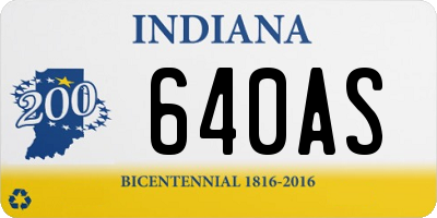 IN license plate 640AS