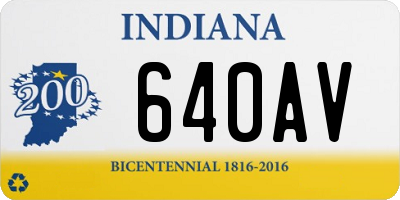 IN license plate 640AV