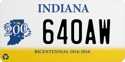 IN license plate 640AW