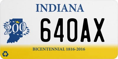 IN license plate 640AX