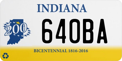 IN license plate 640BA