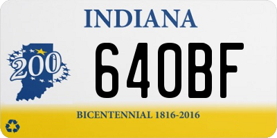 IN license plate 640BF