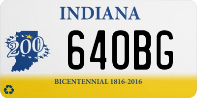 IN license plate 640BG