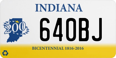 IN license plate 640BJ