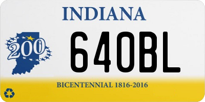 IN license plate 640BL