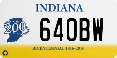 IN license plate 640BW