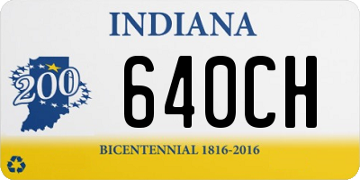 IN license plate 640CH