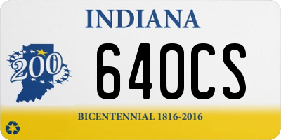 IN license plate 640CS