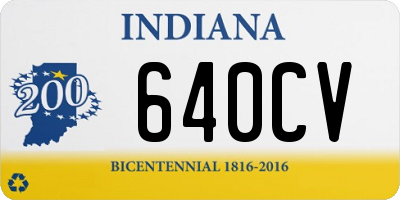 IN license plate 640CV