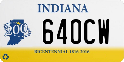 IN license plate 640CW