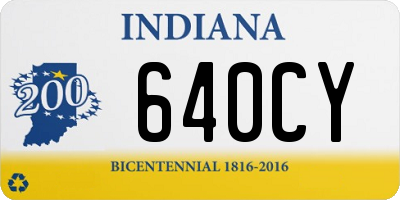 IN license plate 640CY