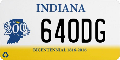 IN license plate 640DG