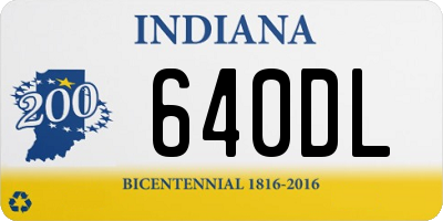 IN license plate 640DL