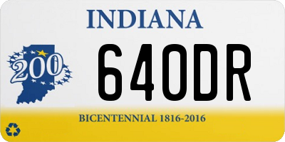 IN license plate 640DR