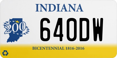 IN license plate 640DW