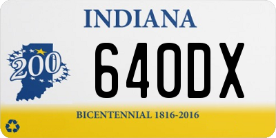 IN license plate 640DX