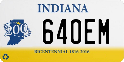 IN license plate 640EM