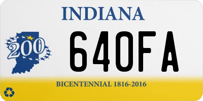 IN license plate 640FA