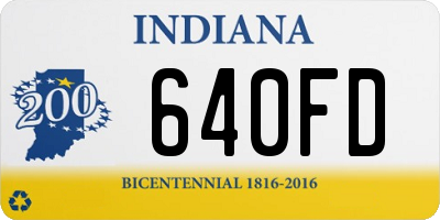 IN license plate 640FD