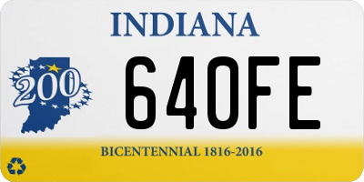 IN license plate 640FE