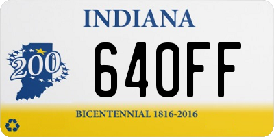 IN license plate 640FF