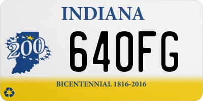 IN license plate 640FG