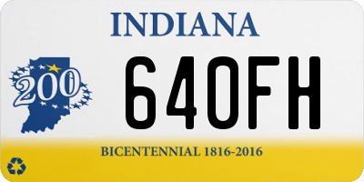 IN license plate 640FH