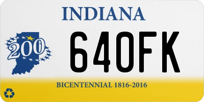 IN license plate 640FK