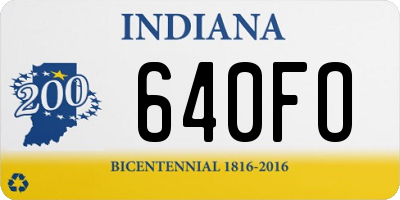 IN license plate 640FO