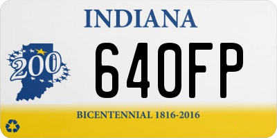 IN license plate 640FP