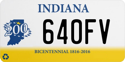 IN license plate 640FV