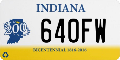 IN license plate 640FW