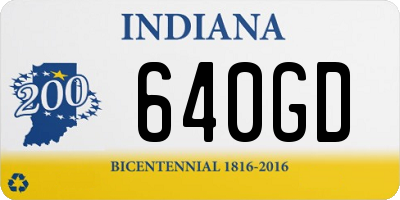 IN license plate 640GD