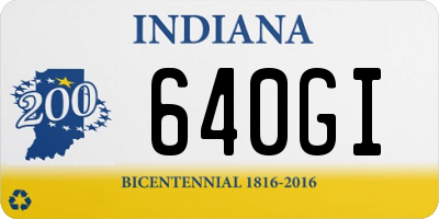 IN license plate 640GI