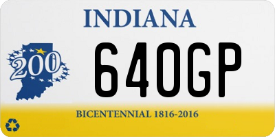 IN license plate 640GP