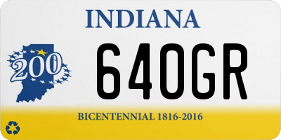 IN license plate 640GR